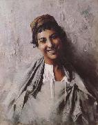 Georges Gaste Jeune fille souriant (mk32) oil painting on canvas
